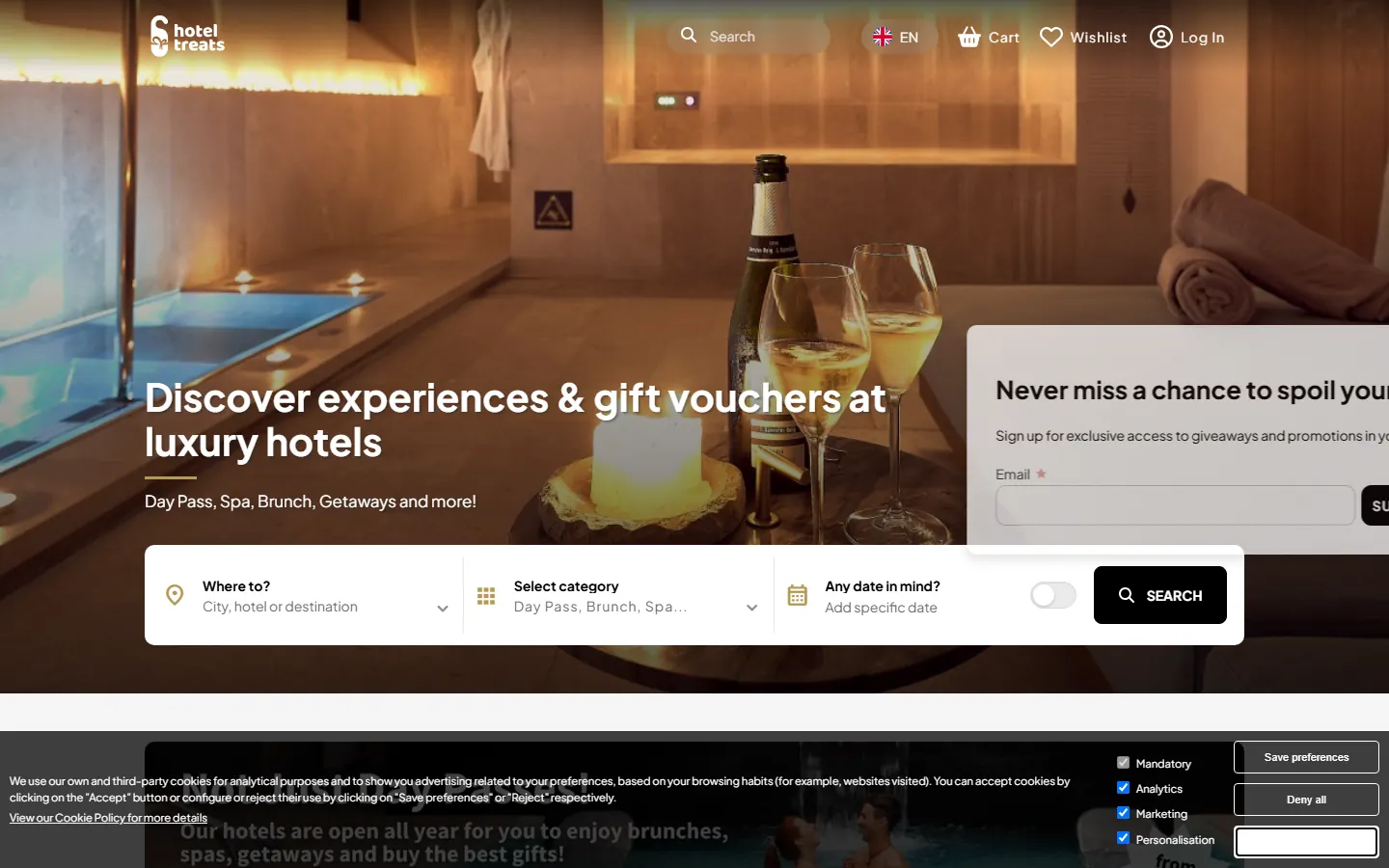 HotelTreats luxury hotel experience marketplace