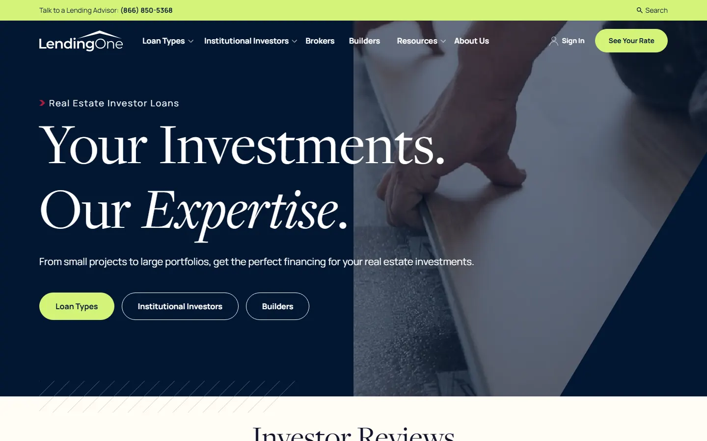 LendingOne live website preview