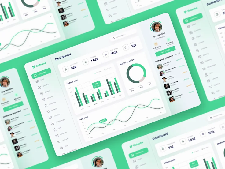 Modern Fintech Dashboard UI/UX portfolio preview