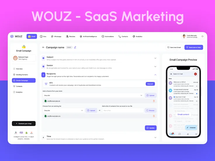 WOUZ SaaS Marketing UI/UX portfolio preview